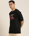 Shop Men's Black Los Angeles Graphic Printed Oversized T-shirt-Front