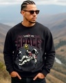 Shop Men's Black Lost In Space Graphic Printed Oversized Sweatshirt-Front