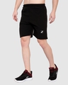 Shop Men's Black Low-rise Shorts-Full