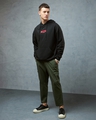 Shop Men's Black Machina Typography Oversized Hoodies-Full