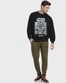 Shop Men's Black Mando Graphic Printed Oversized Sweatshirt