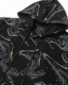 Shop Men's Black Marble Printed Oversized Hoodies