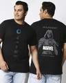 Shop Men's Black Marvel Moon Knight Graphic Printed Plus Size T-shirt-Front
