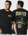 Shop Men's Black Master Graphic Printed Oversized Plus Size T-shirt-Front