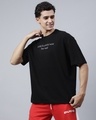 Shop Men's Black Maybe It's Easier Than You Think Reflective Printed Oversized T-shirt-Design