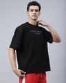 Shop Men's Black Maybe It's Easier Than You Think Reflective Printed Oversized T-shirt