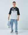 Shop Men's Black & White Mickey Graphic Printed Super Loose Fit Plus Size T-shirt-Full