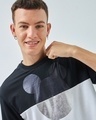 Shop Men's Black & White Mickey Graphic Printed Super Loose Fit Plus Size T-shirt