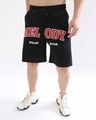 Shop Men's Black Melody Graphic Printed Relaxed Fit Shorts-Front