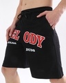 Shop Men's Black Melody Graphic Printed Relaxed Fit Shorts