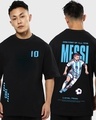Shop Men's Black Messi 2.7 Graphic Printed Oversized T-shirt-Front