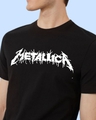Shop Men's Black Metallica Typography T-shirt-Full