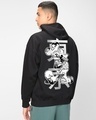 Shop Men's Black Mickey Graphic Printed Oversized Hoodies-Front