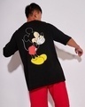Shop Men's Black Mickey Love Graphic Printed Oversized T-shirt-Front