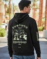 Shop Men's Black Mickey's Kingdom Graphic Printed Zipper Hoodies-Front