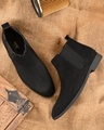 Shop Men's Black Mid Top Boots-Front