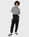 Shop Men's Black Minion M Badge Printed Oversized Joggers