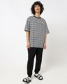 Shop Men's Black Minion Striped Oversized T-shirt-Design