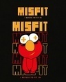 Shop Men's Black Misfit Graphic Printed Oversized Hoodies