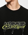 Shop Men's Black Misfit Typography Sweatshirt