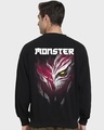Shop Men's Black Monster Graphic Printed Oversized Sweatshirt-Full