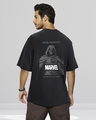 Shop Men's Black Moon Knight Marvel Graphic Printed Oversized T-shirt-Front