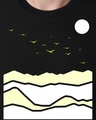 Shop Men's Black Mountain Birds Graphic Printed T-shirt-Full