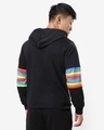 Shop Men's Black Multicolor Stripe Hoodie T-shirt-Full
