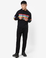 Shop Men's Black Multicolor Stripe Hoodie T-shirt