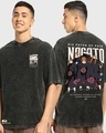 Shop Men's Black Nagato Graphic Printed Oversized T-shirt-Front