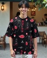 Shop Men's Black Naruto All Over Printed Oversized T-shirt-Front