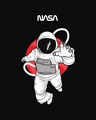 Shop Men's Black NASA Graphic Printed Hoodie T-shirt-Full