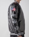 Shop Men's Black Nasa Graphic Printed Oversized Bomber Jacket