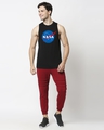 Shop Men's Black NASA Meatball Logo Deep Armhole Typography Vest-Design