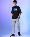 Shop Men's Black Nasa Meatball Logo Graphic Printed Oversized T-shirt-Design