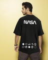 Shop Men's Black NASA Out Of The Space Graphic Printed Oversized T-shirt-Front