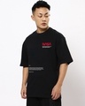 Shop Men's Black NASA Out Of The Space Graphic Printed Oversized T-shirt-Full