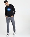 Shop Men's Black NASA Printed Hoodie T-shirt-Design