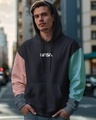 Shop Men's Black NASA Typography Oversized Hoodies-Front