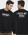 Shop Men's Black NASA Typography Oversized Sweatshirt-Front