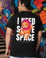 Shop Men's Black Need Space Teddy Graphic Printed Plus Size T-shirt-Front