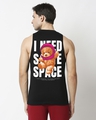Shop Men's Black Need Space Teddy Graphic Printed Vest-Design