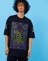 Shop Men's Black Neo Pop Mickey (DL) Graphic Printed Oversized T-shirt-Front