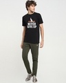 Shop Men's Black Never Give up Cricket T-shirt-Design
