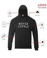 Shop Men's Black Never Settle Typography Hoodie-Design