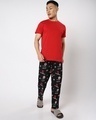 Shop Men's Black Night Dragon All Over Printed Pyjamas-Full