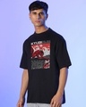 Shop Men's Black Nine Tail Oversized T-shirt-Front