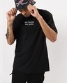 Shop Men's Black No Brain No Pain Typography Oversized T-shirt-Full