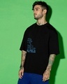 Shop Men's Black Ocean Child Graphic Printed Oversized T-shirt-Full