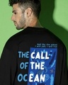 Shop Men's Black Ocean Child Graphic Printed Oversized T-shirt